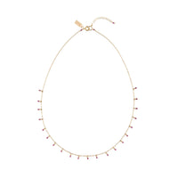 Chain Necklace With Ruby Beads - RUBY/GOLD