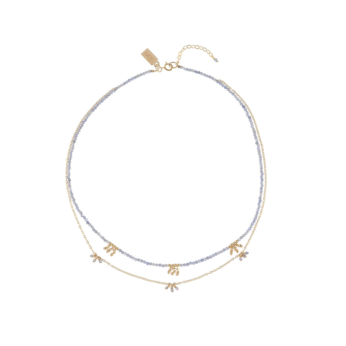 Layered Tanzanite Necklace With Clusters - TANZANITE/GOLD