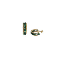 Small Malachite Huggies - MALACHITE/GOLD
