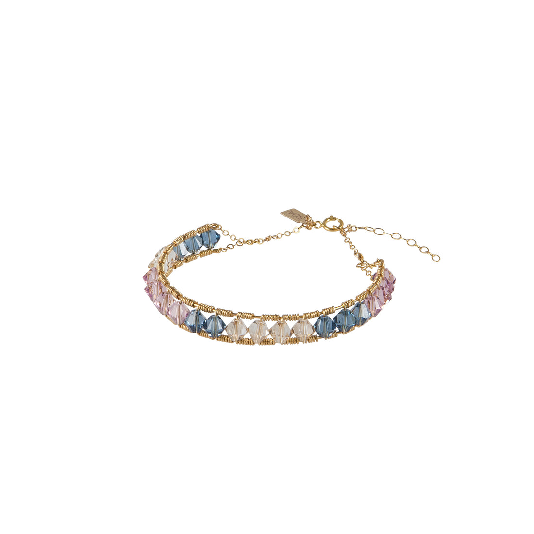 Crystal Woven Bracelet - BLUE/HONEY/AMETHYST
