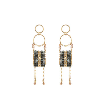 Olakira Pendant Earrings - SHINY GRAPHITE/GOLD