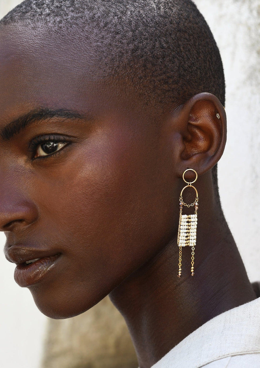 Olakira Pendant Earrings - PEARL/GOLD/ROSE GOLD