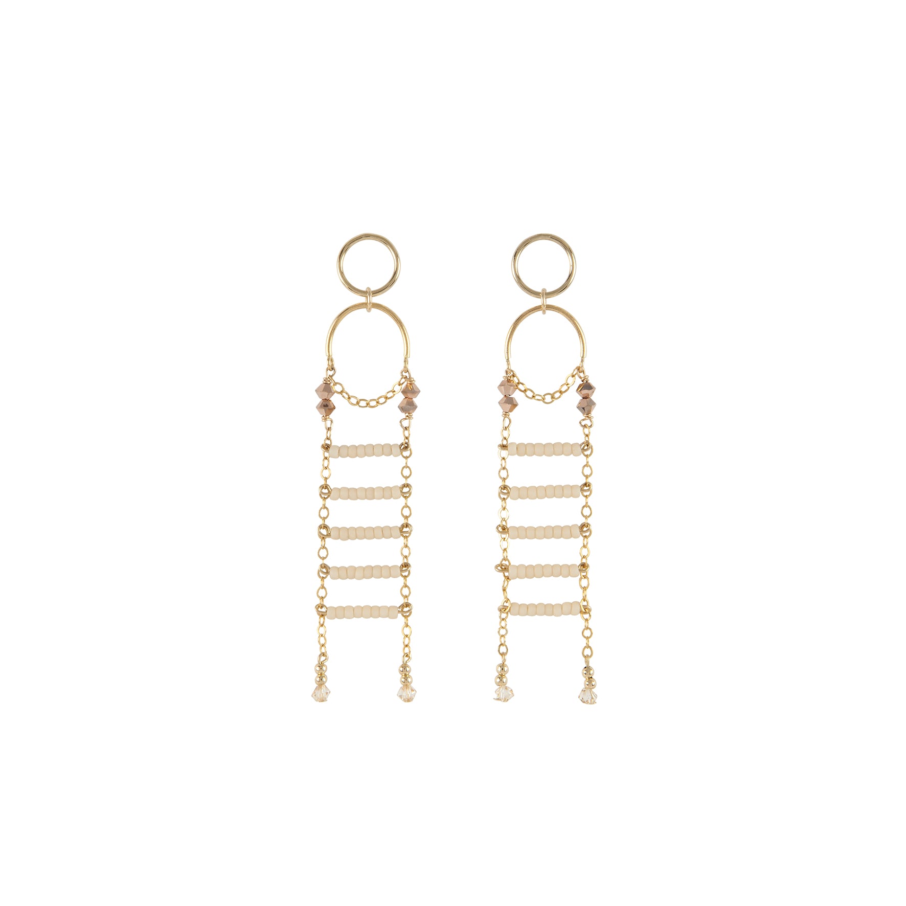 Ladder Pendant Earrings - PINK/HONEY/ROSE GOLD – Sidai Designs