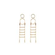 Ladder Pendant Earrings - PINK/HONEY/ROSE GOLD