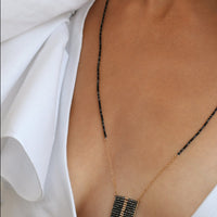 Olakira Necklace  - SHINY GRAPHITE/GOLD/BLACK MOTTLE