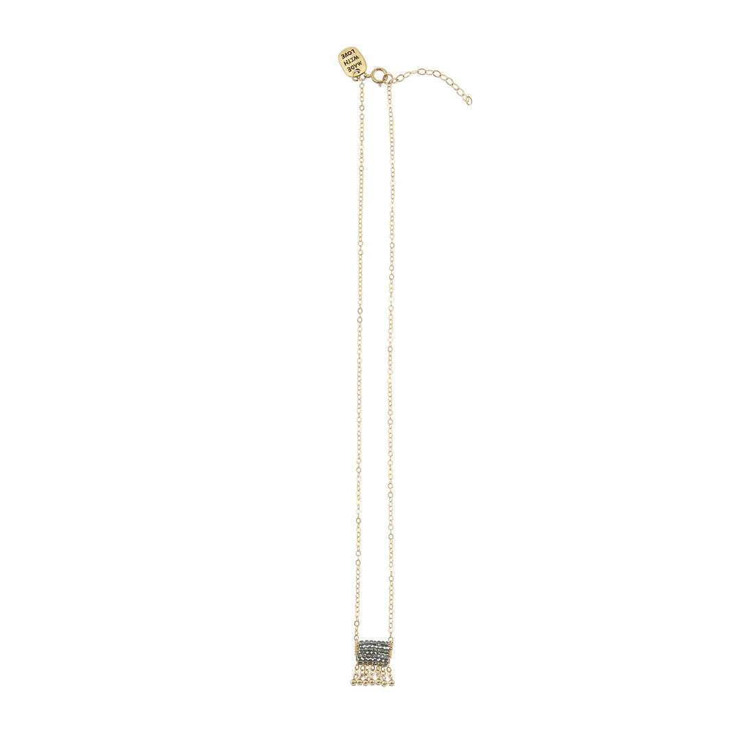 Mini Olakira Necklace with Chain Tassels - SHINY GRAPHITE, GOLD