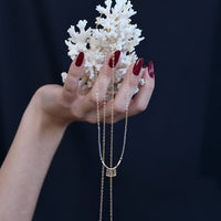 Mini Olakira Necklace with Chain Tassels - PEARL/GOLD