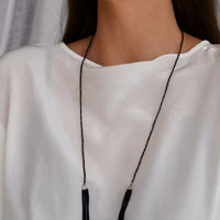 Olakira Long Layered Necklace - BLACK/BLACK MOTTLE