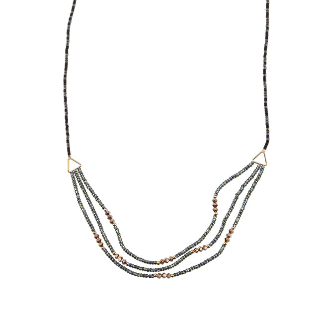 Olakira Short Layered Necklace - SHINY GRAPHITE/GOLD/ROSE GOLD/BLACK MOTTLE