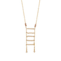 Ladder Pendant Necklace - PINK/HONEY/ROSE GOLD