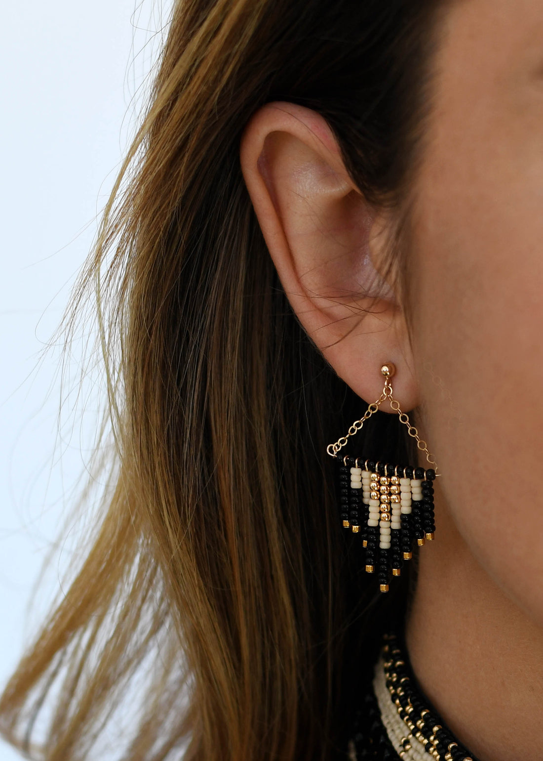 Deco Earrings - BLACK/PINK/GOLD