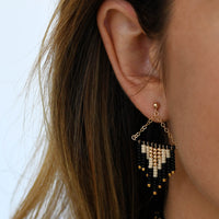 Deco Earrings - BLACK/PINK/GOLD