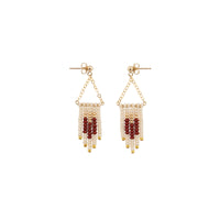 Small Deco Earrings - PINK/BURGUNDY/GOLD