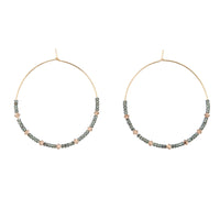 Large Crystal Hoops - SHINY GRAPHITE