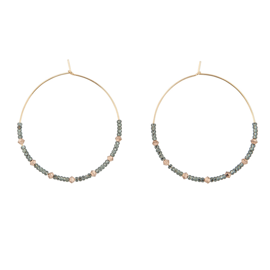 Large Crystal Hoops - SHINY GRAPHITE