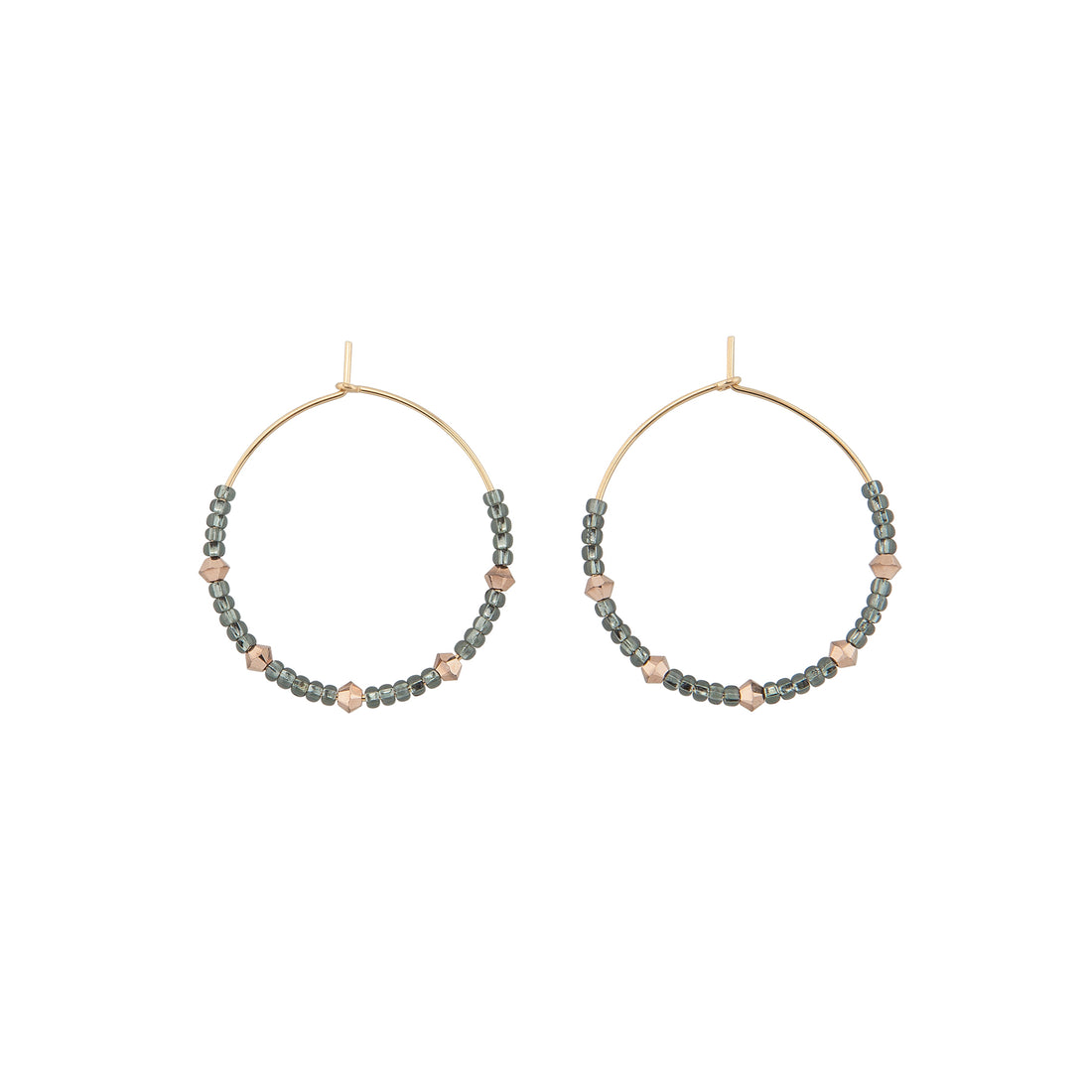 Small Crystal Hoops - SHINY GRAPHITE