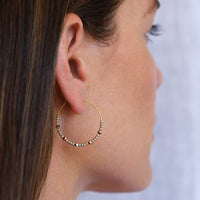 Small Crystal Hoops - TAUPE