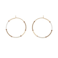 Large Hoop Earrings - TAUPE/PEARL/PINK/ROSE GOLD