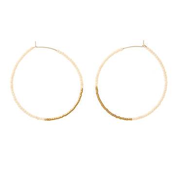 Large Hoop Earrings - PINK/GOLD