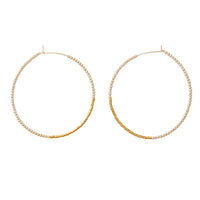 Large Hoop Earrings - TAUPE/GOLD