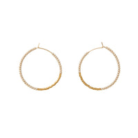 Small Hoop Earrings - TAUPE/GOLD