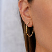 Small Hoop Earrings - TAUPE/GOLD