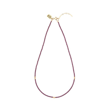 Endito Crystal Necklace - SHINY AUBERGINE/GOLD