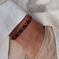 3 Dot Triangle XS Leather Bracelet - BURGUNDY