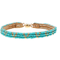 3 Dot Triangle XS Leather Bracelet - TURQUOISE