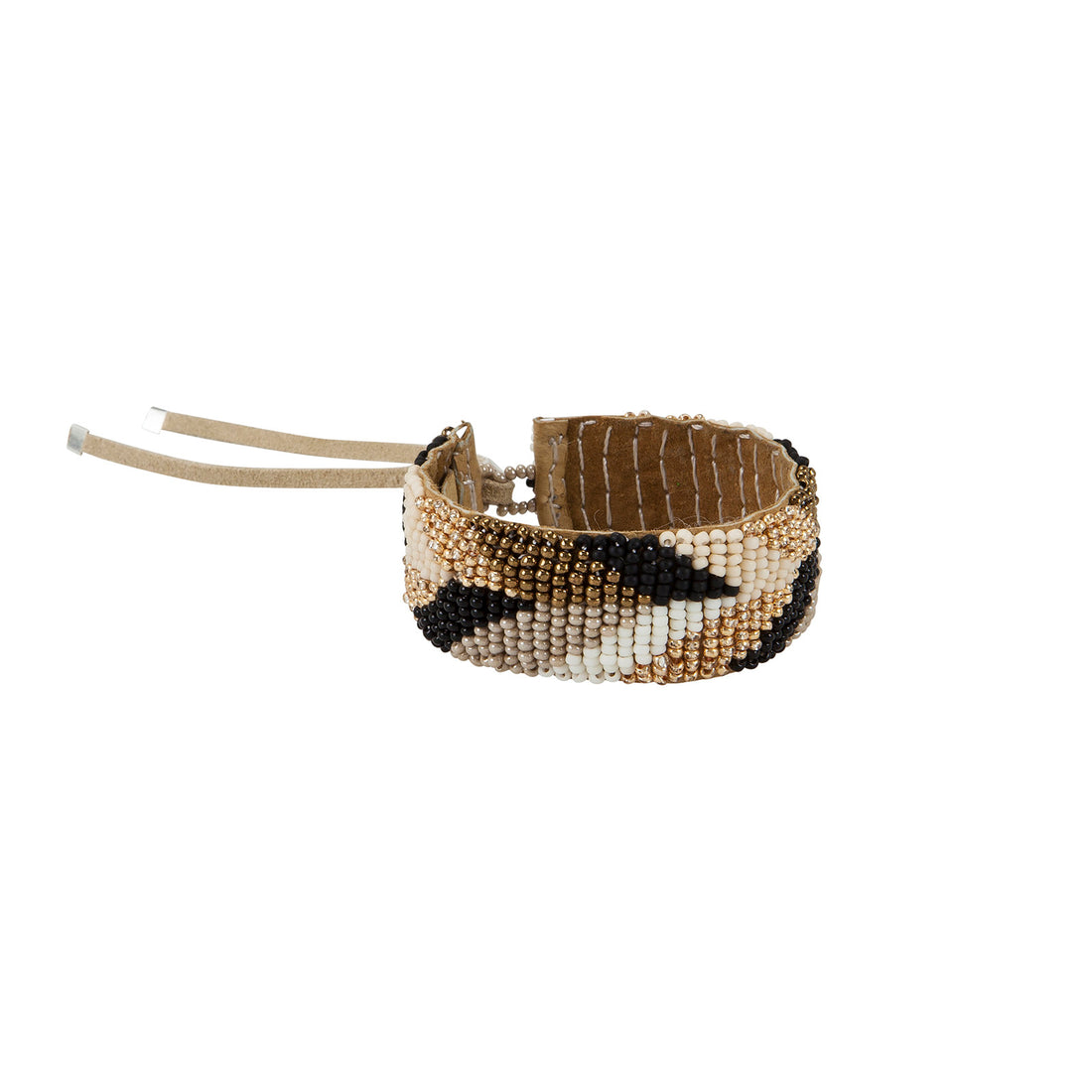 Narrow Chevron Leather Bracelet - MULTICOLOR