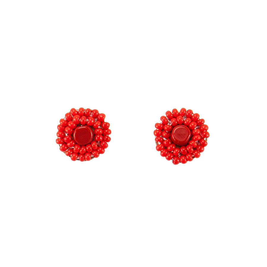 Small Kifungo Earrings - RED