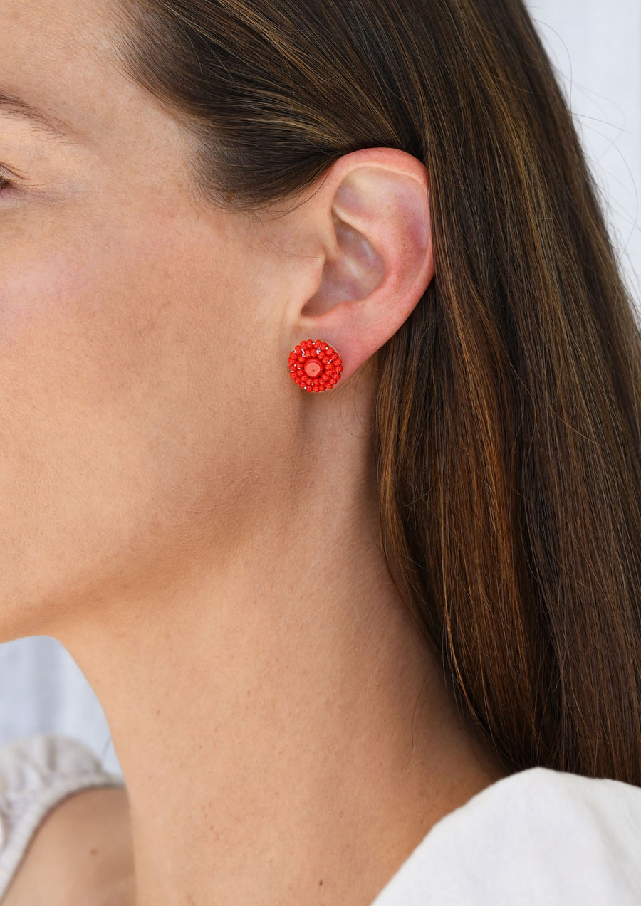 Small Kifungo Earrings - RED