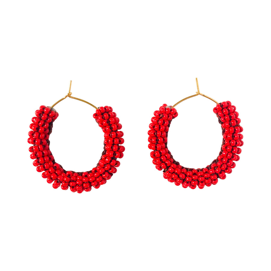 Small Jongoo Earrings - RED