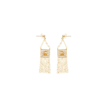 XS Pendant Earring with Chain Tassel - TAUPE