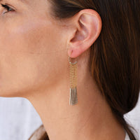 7 Tassel XS Hoop Earrings - TAUPE