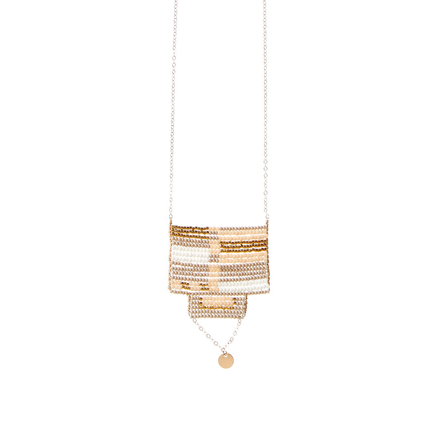 Kisongo Necklace - TAUPE/PINK/GOLD
