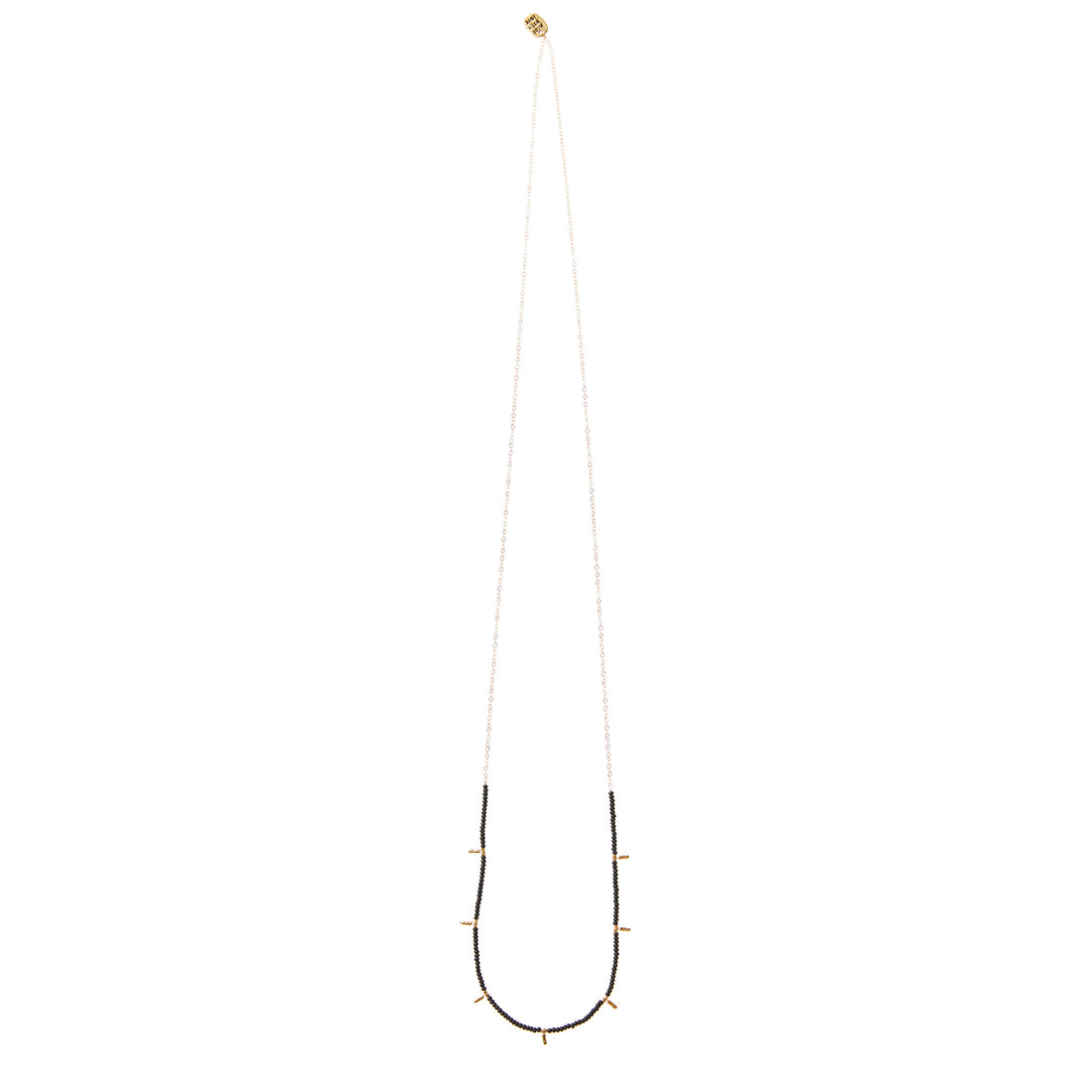 7 Drop Long Single Strand Necklace - BLACK (SAMPLE)