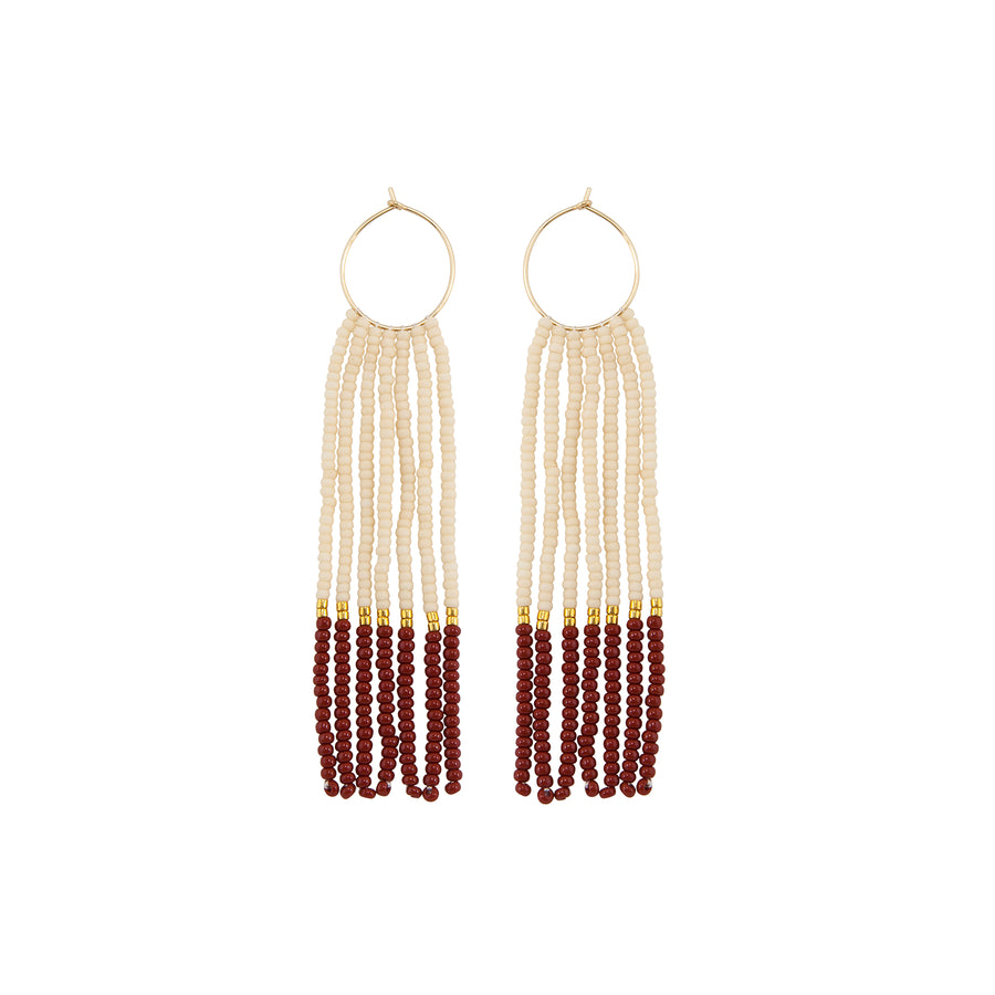 Pembetatu Extra Hoop Earrings - PINK/BURGUNDY/GOLD