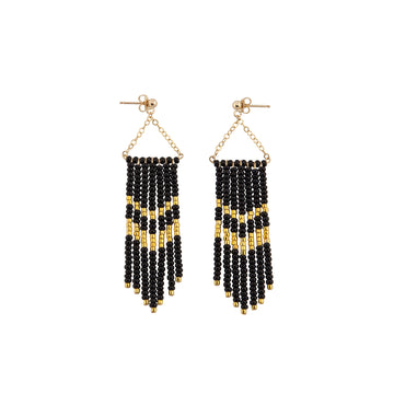 Small Porcupine Earrings - BLACK/GOLD