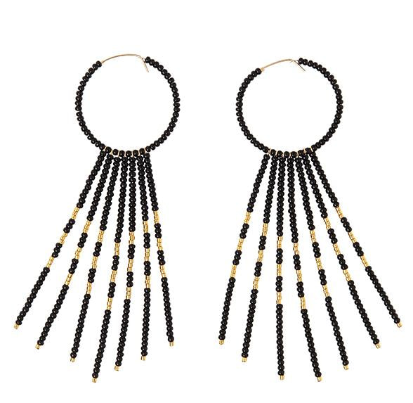 Porcupine Earrings - BLACK/GOLD
