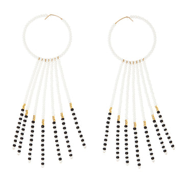 Porcupine Earrings - WHITE/BLACK/GOLD