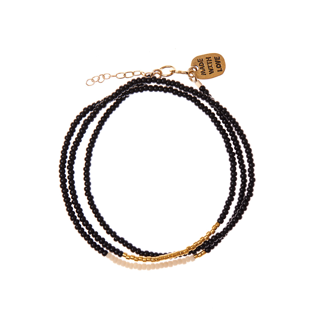 Triple Wrap Endito Bracelet - BLACK/PINK/GOLD
