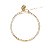 Triple Wrap Endito Bracelet - TAUPE/PINK/GOLD
