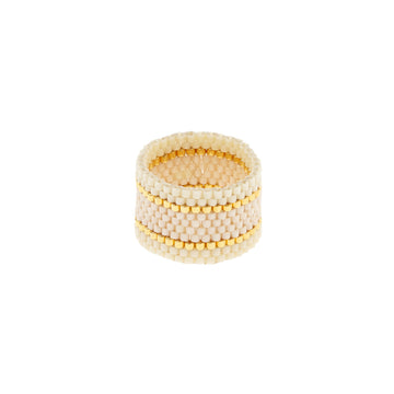 Wide Woven Ring - PEARL/CREAM