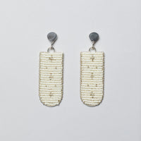 Esther Small Pendant Studs - OFF WHITE/SILVER