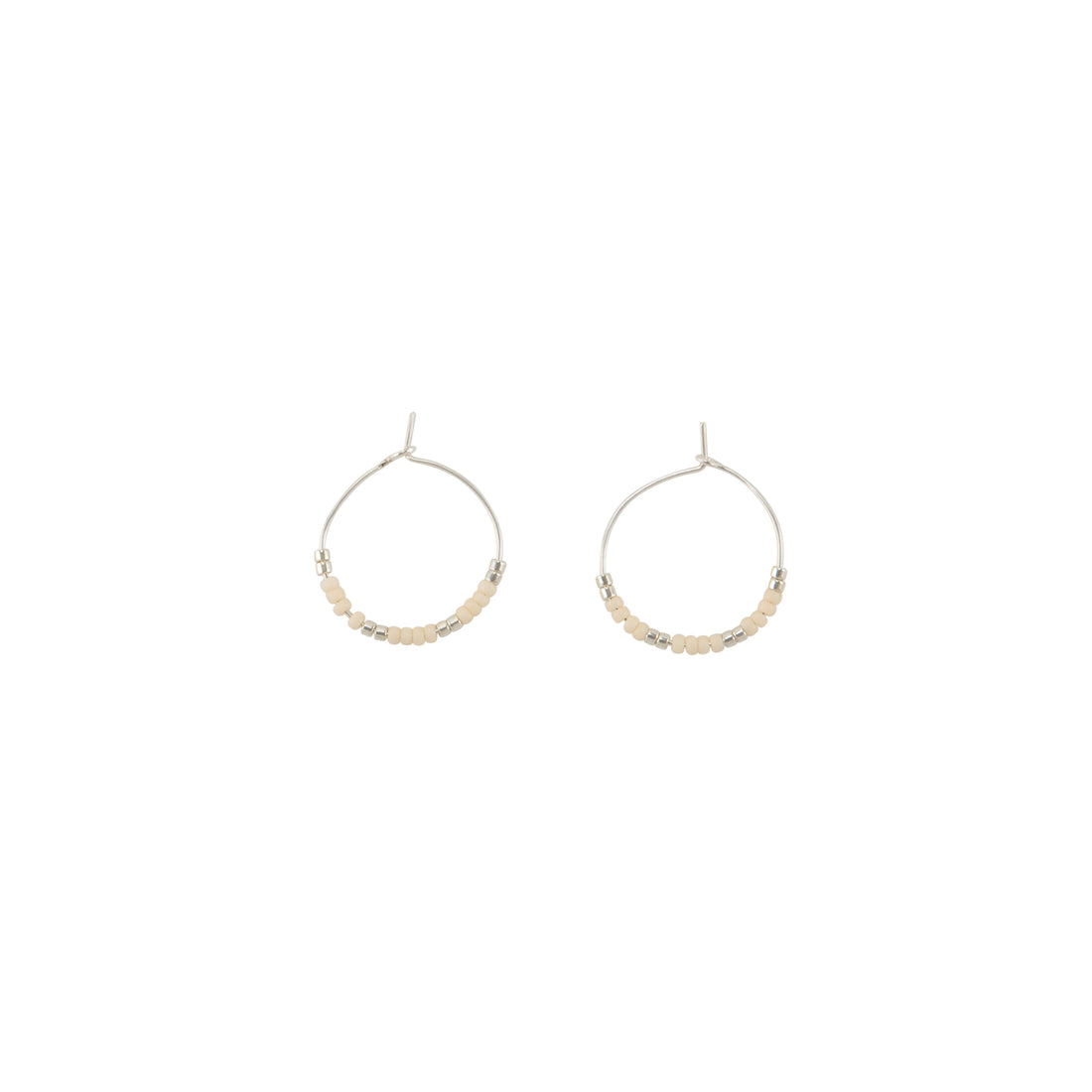 XS Silver Hoop Earrings - PINK/SILVER