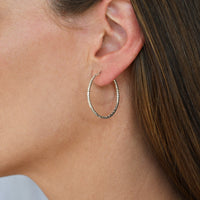 Small Silver Hoop Earrings - SILVER