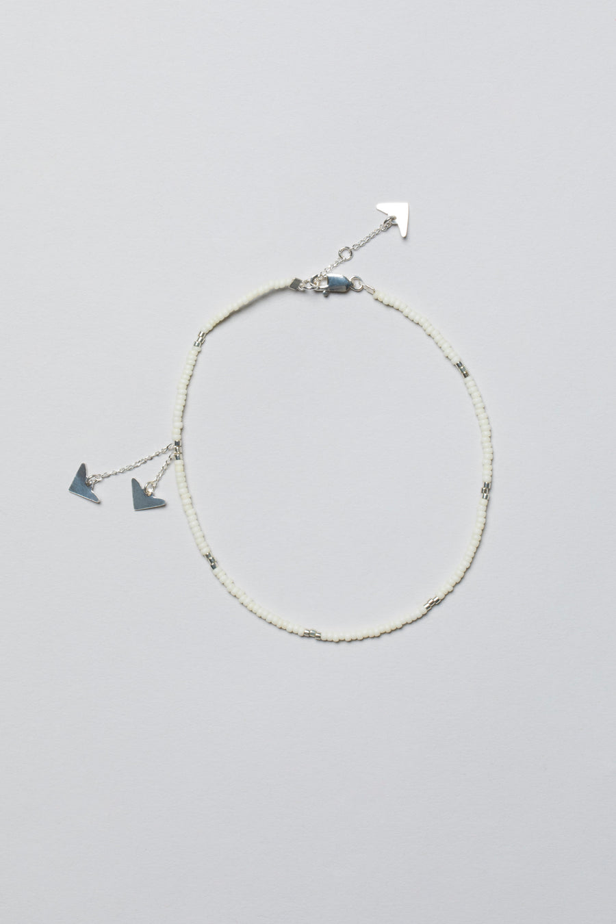 Neema Anklet - OFF WHITE/SILVER