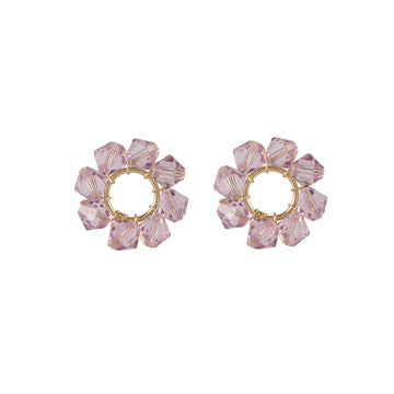 Crystal Circle Earrings - AMETHYST