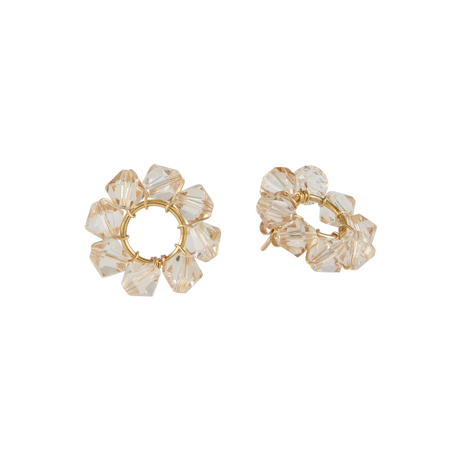 Crystal Circle Earrings - HONEY